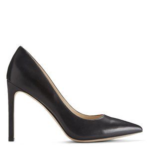 Nine West Black Leather Tatiana Pumps Heels